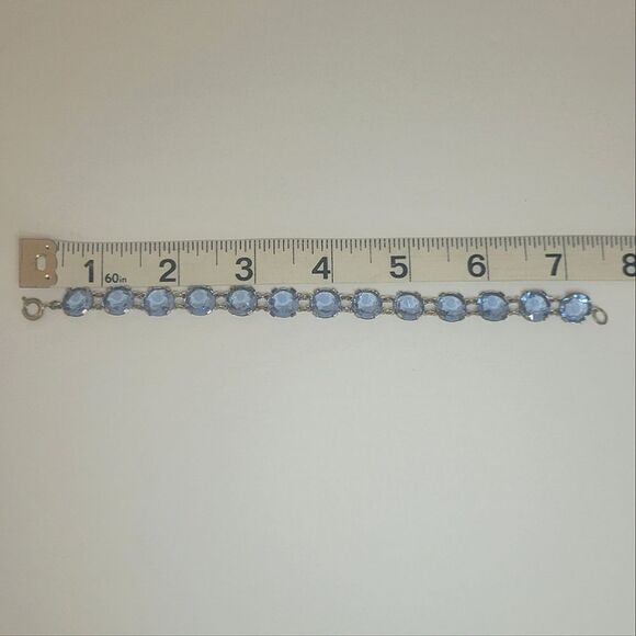 Blue Vintage Czech Glass Bracelet - Picture 4 of 8